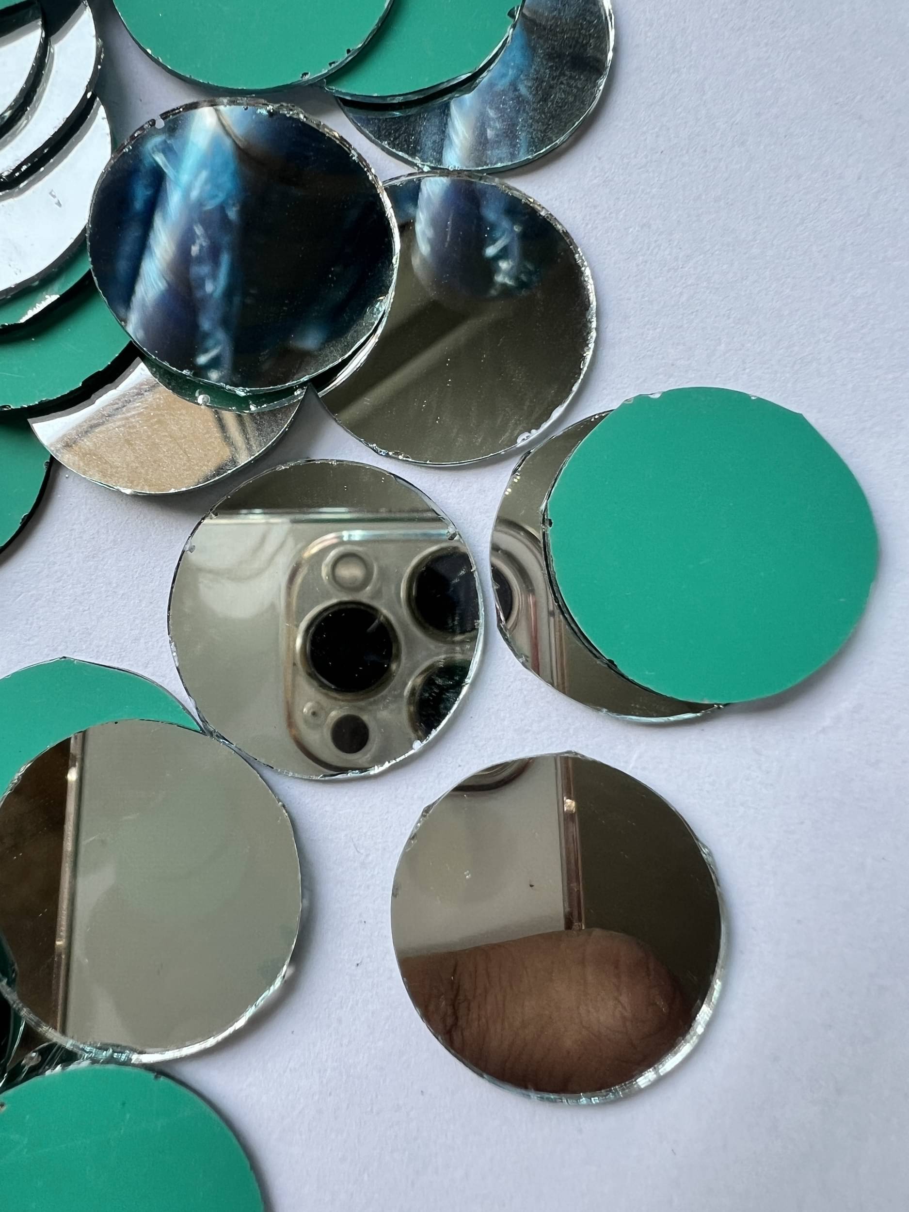     			MIRROR GLASS WORLDWIDE Glass ROUND SHAPE FOR Creative art, Decorative, 26MM 35PIS 100GM ( Pack of 1 )