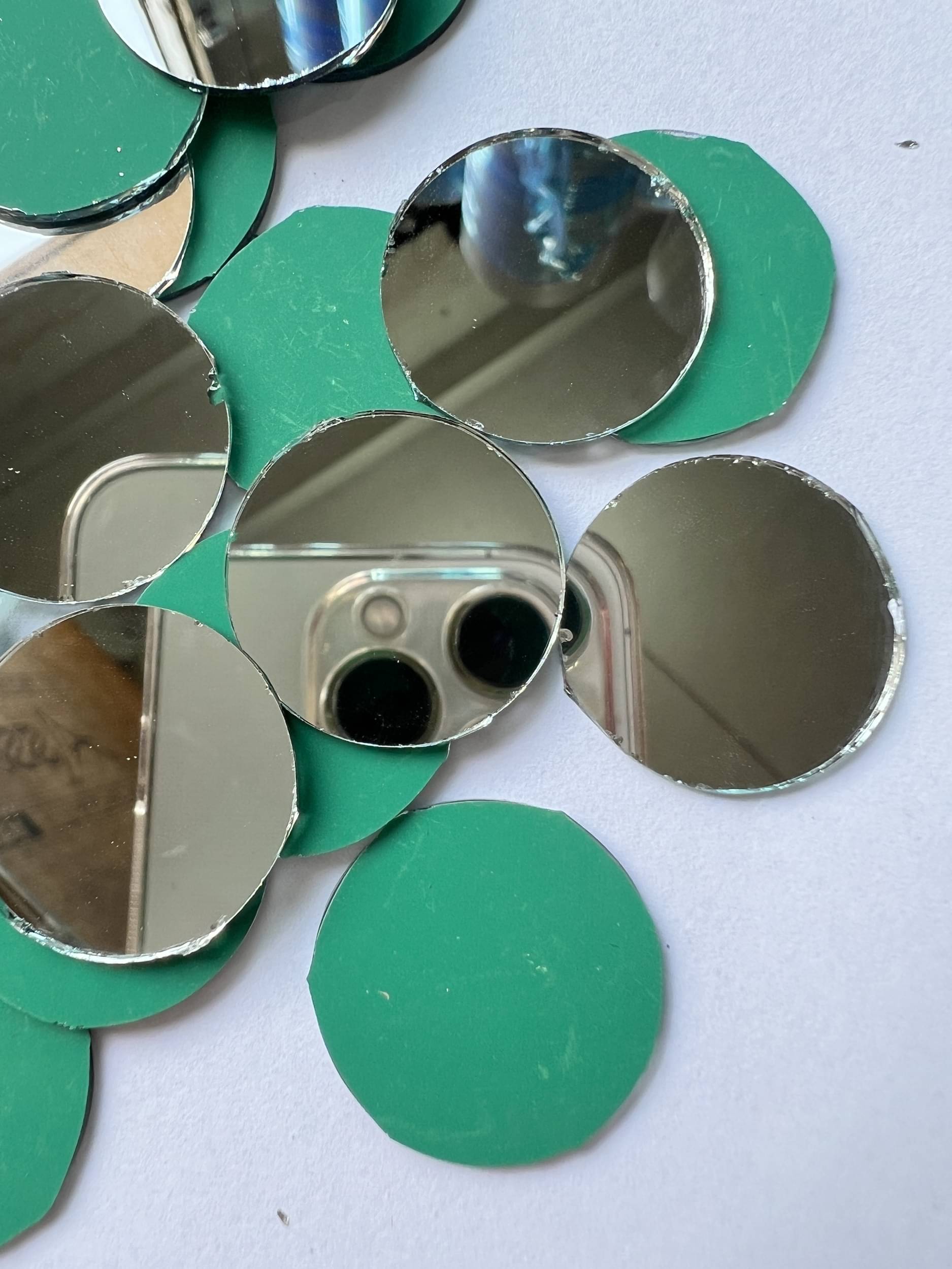 MIRROR GLASS WORLDWIDE Glass ROUND SHAPE FOR Embroidery and Lippan Art 24MM 40 PIS 100GM ( Pack of 1 ) MIRROR GLASS WORLDWIDE Glass ROUND SHAPE FOR Embroidery and Lippan Art 24MM 40 PIS 100GM ( Pack of 1 )
