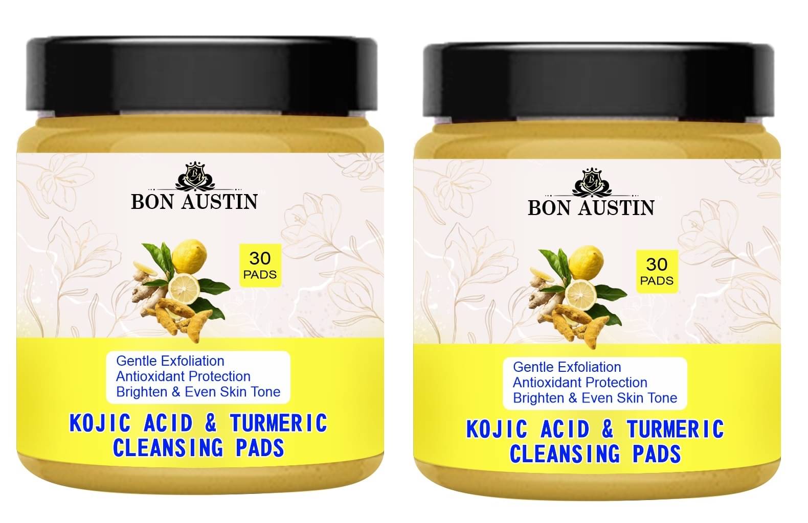     			Makeup Removal Cleansing pads with Kojic Acid & Turmeric Extract for All Skin Types Reduce Acne, Pigmentations & Dark Spots 30Pcs Pack of 2