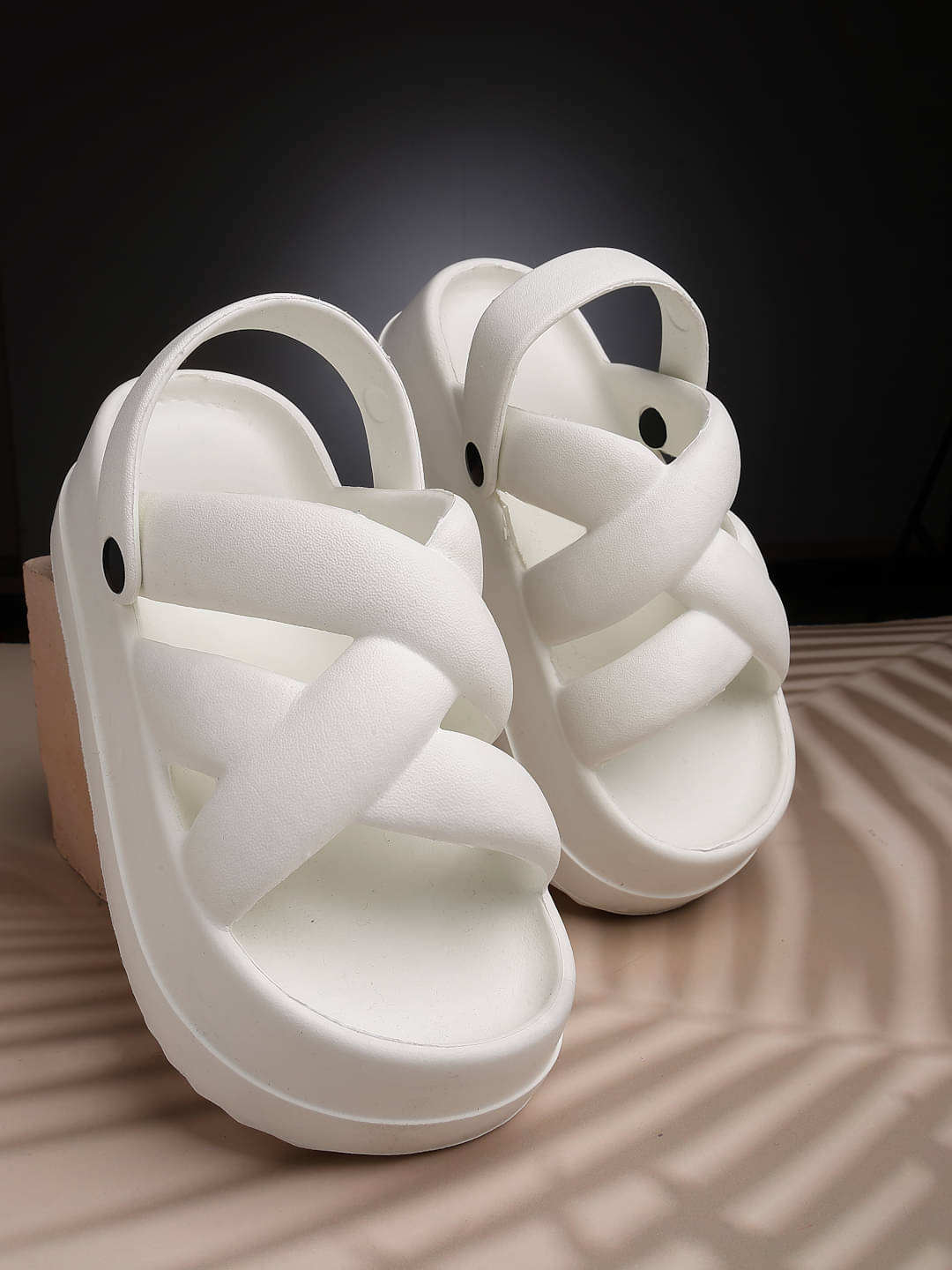 NATSHUZ White Floater Sandals NATSHUZ White Floater Sandals