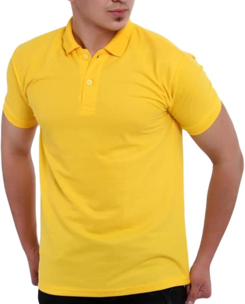     			NEOCARDIN Pack of 1 Cotton Blend Regular Fit Solid Half Sleeves Men's Polo T Shirt ( Yellow )