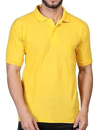 NEOCARDIN Pack of 1 Polyester Regular Fit Solid Half Sleeves Men's Polo T Shirt ( Yellow ) NEOCARDIN Pack of 1 Polyester Regular Fit Solid Half Sleeves Men's Polo T Shirt ( Yellow )