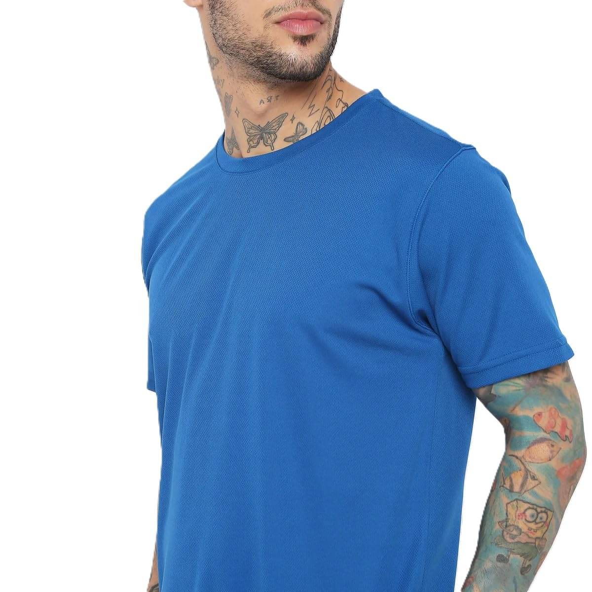 NEOCARDIN Polyester Regular Fit Solid Half Sleeves Men's Round T-Shirt - Blue ( Pack of 1 ) NEOCARDIN Polyester Regular Fit Solid Half Sleeves Men's Round T-Shirt - Blue ( Pack of 1 )