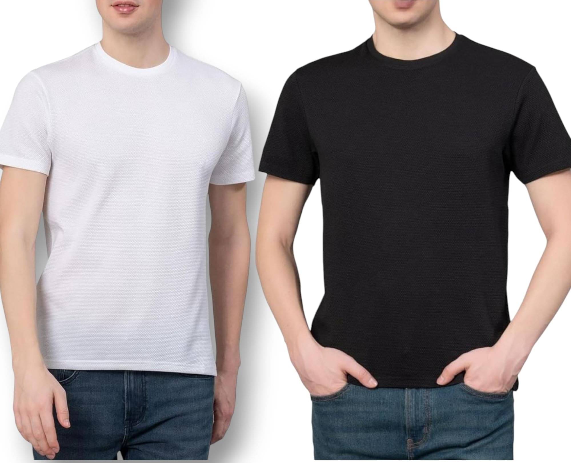     			NEOCARDIN Polyester Regular Fit Solid Half Sleeves Men's Round T-Shirt - Multicolor ( Pack of 2 )
