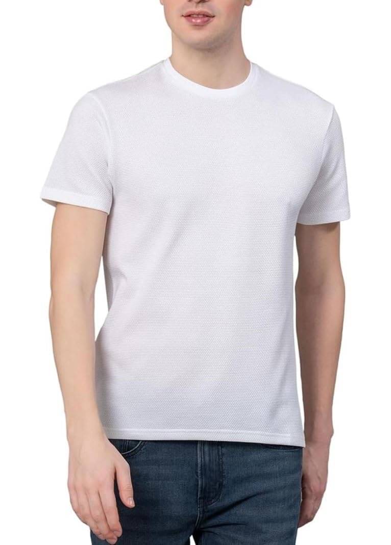     			NEOCARDIN Polyester Regular Fit Solid Half Sleeves Men's Round T-Shirt - White ( Pack of 1 )