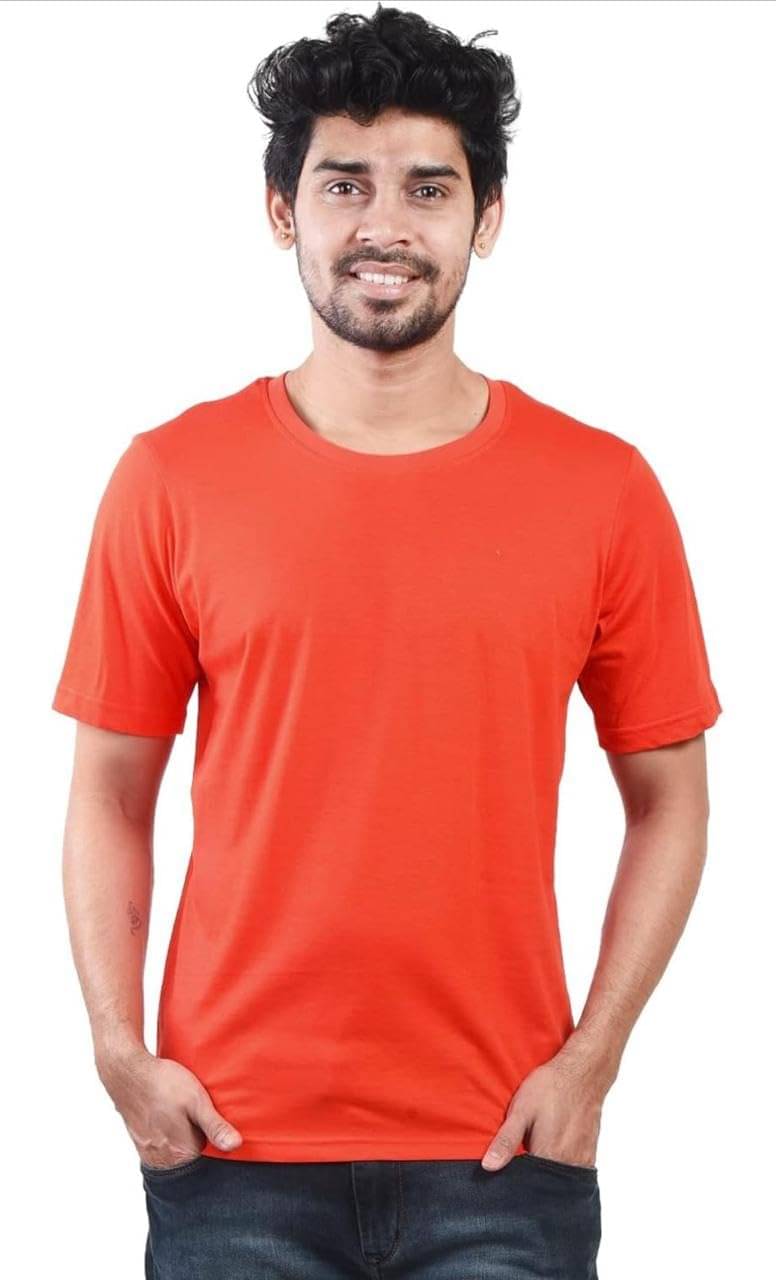 NEOCARDIN Polyester Regular Fit Solid Half Sleeves Men's Round T-Shirt - Orange ( Pack of 1 ) NEOCARDIN Polyester Regular Fit Solid Half Sleeves Men's Round T-Shirt - Orange ( Pack of 1 )