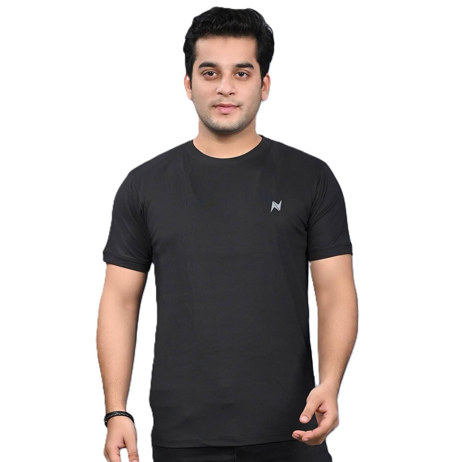     			NEOCARDIN Polyester Regular Fit Solid Half Sleeves Men's Round T-Shirt - Black ( Pack of 1 )