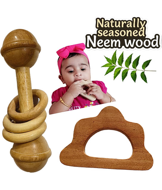 Buy BuzyKart Colorful Baby Toys Wooden Rainbow Handle Jingle Bell