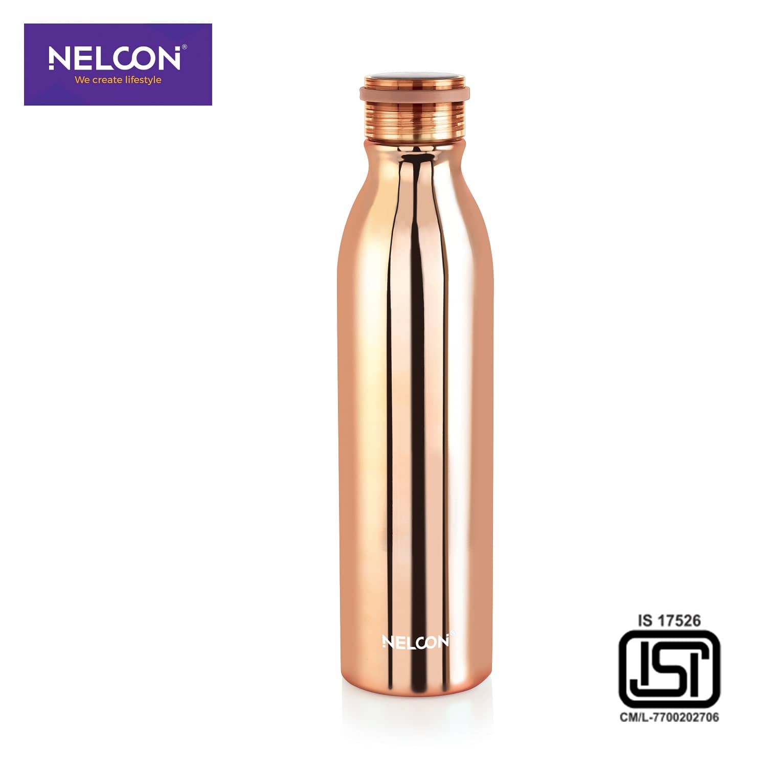 Nelcon Copper stark Copper Stainless Steel Water Bottle 1000 mL ( Set of 1 )