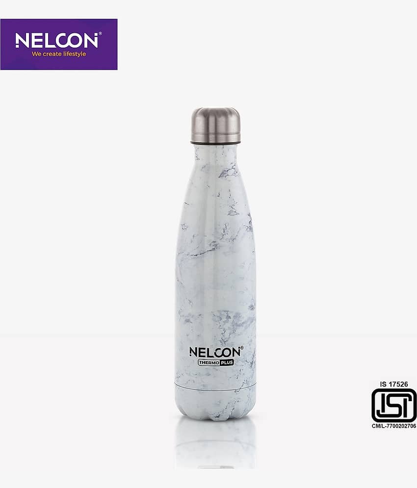 Nelcon SWISS 500ML White Stainless Steel Water Bottle 500 mL ( Set of 1 )