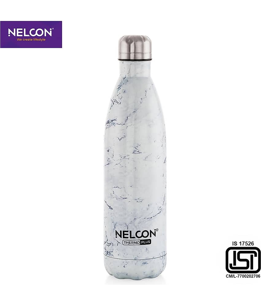 Nelcon SWISS 750ML White Stainless Steel Cola Water Bottle 750 mL ( Set of 1 )