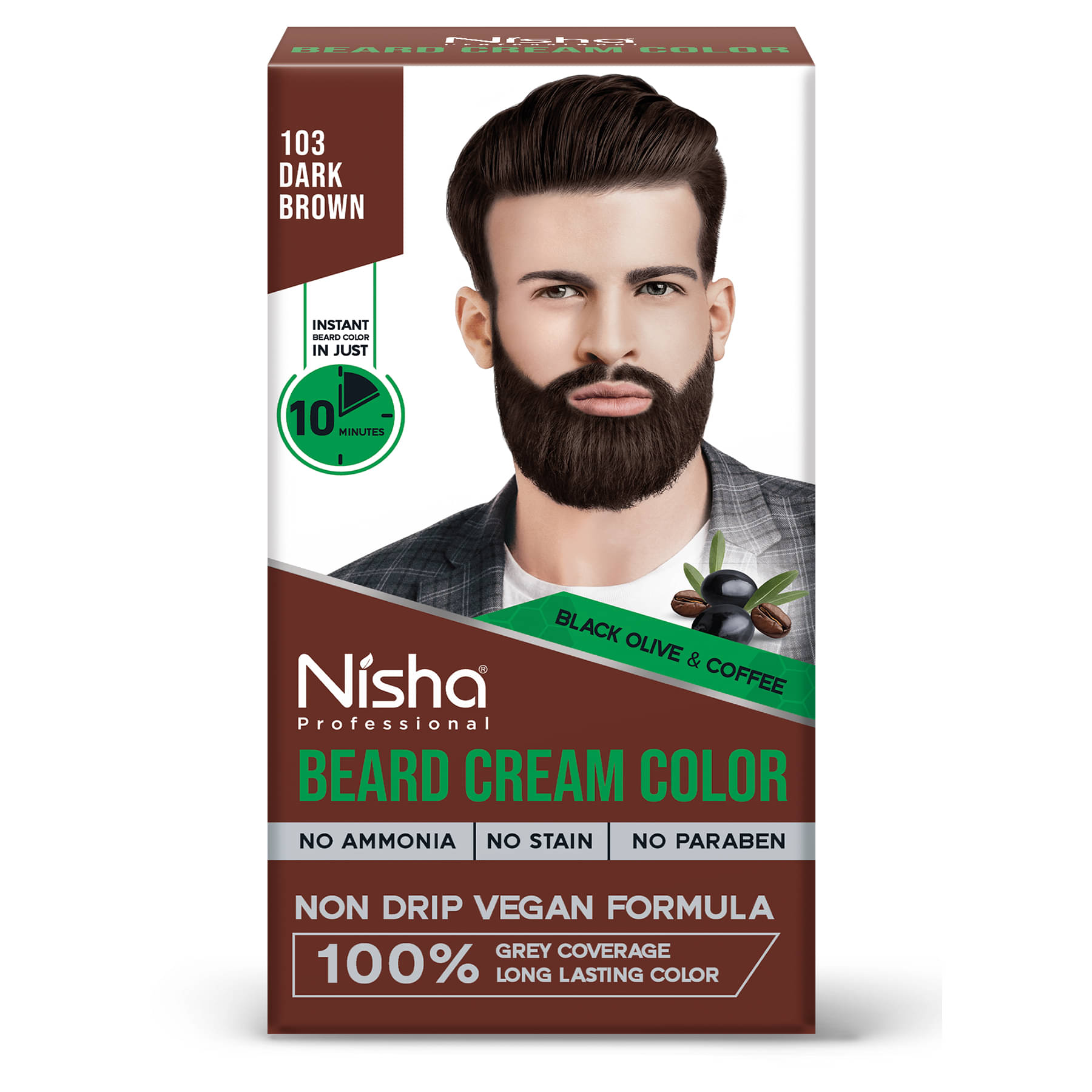 Nisha Beard Colour for Men Dark Brown 40g, Professional Beard Hair Colour, Ammonia Free Beard Cream Hair Color Nisha Beard Colour for Men Dark Brown 40g, Professional Beard Hair Colour, Ammonia Free Beard Cream Hair Color