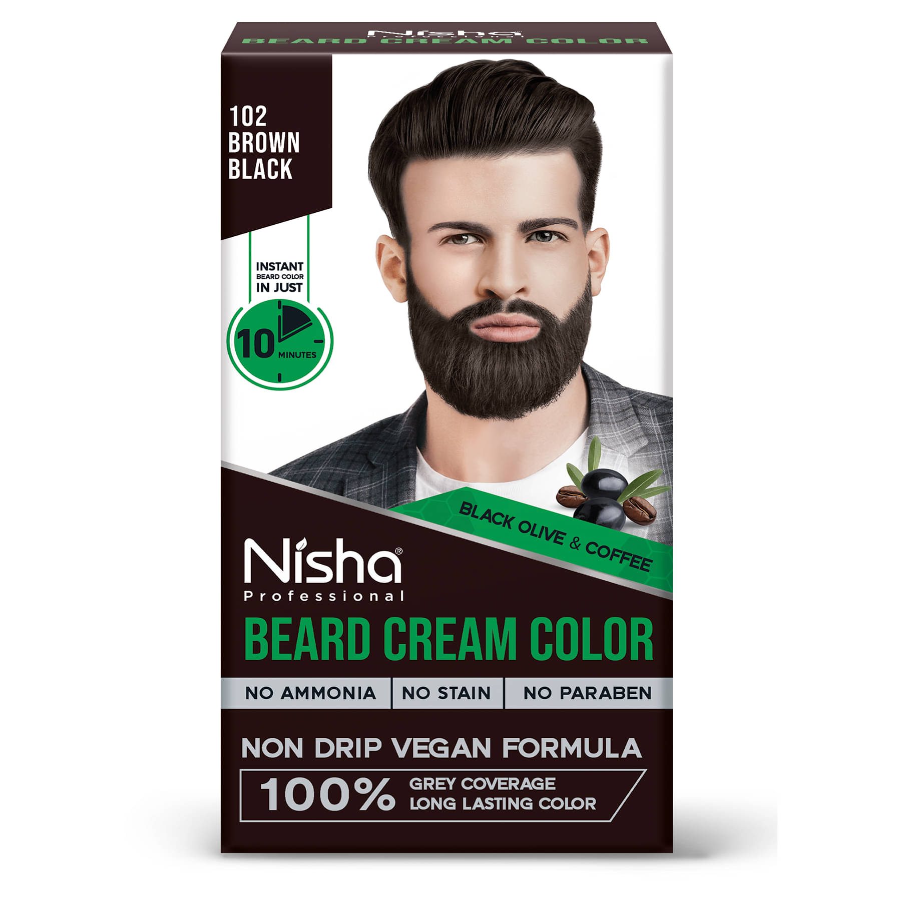 Nisha Beard Colour for Men Black Brown 40g, Professional Beard Hair Colour, Ammonia Free Beard Cream Hair Color Nisha Beard Colour for Men Black Brown 40g, Professional Beard Hair Colour, Ammonia Free Beard Cream Hair Color