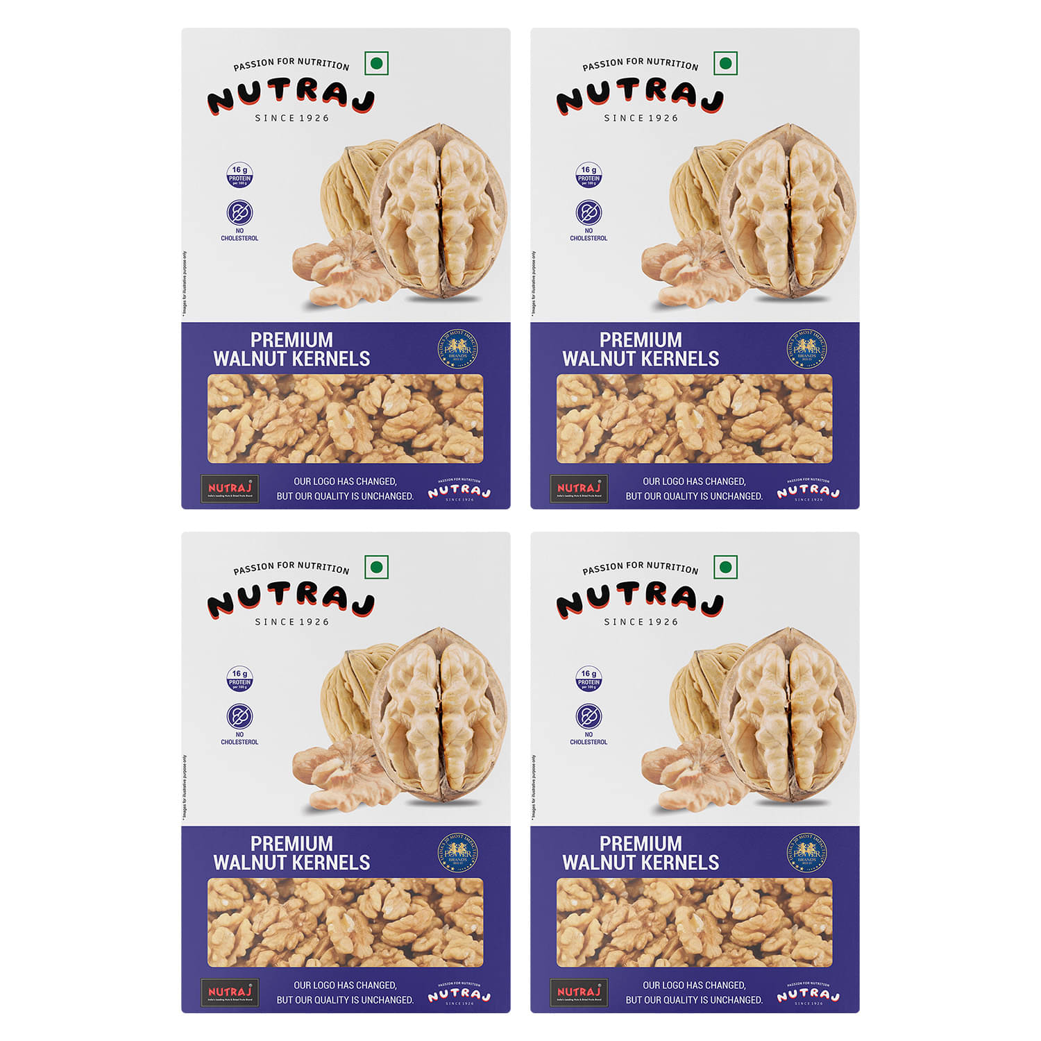     			Nutraj Walnut Kernals (Akhrot) 200 Pack of 4