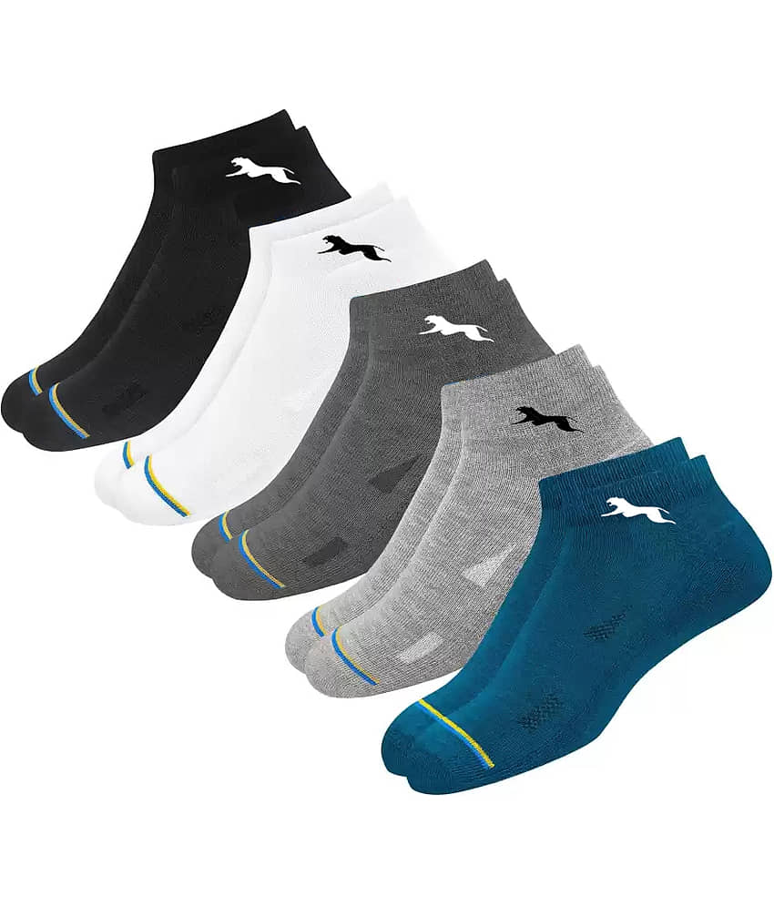 PLIMA Pack of 5 Men's Cotton Ankle Length Socks ( Multicolor ) - Socks | Buy online on ZillyBuy