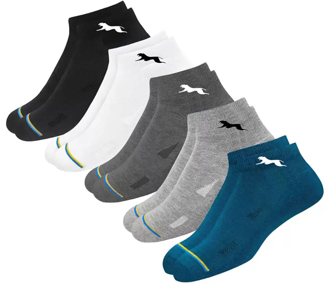     			PLIMA Pack of 5 Men's Cotton Ankle Length Socks ( Multicolor )