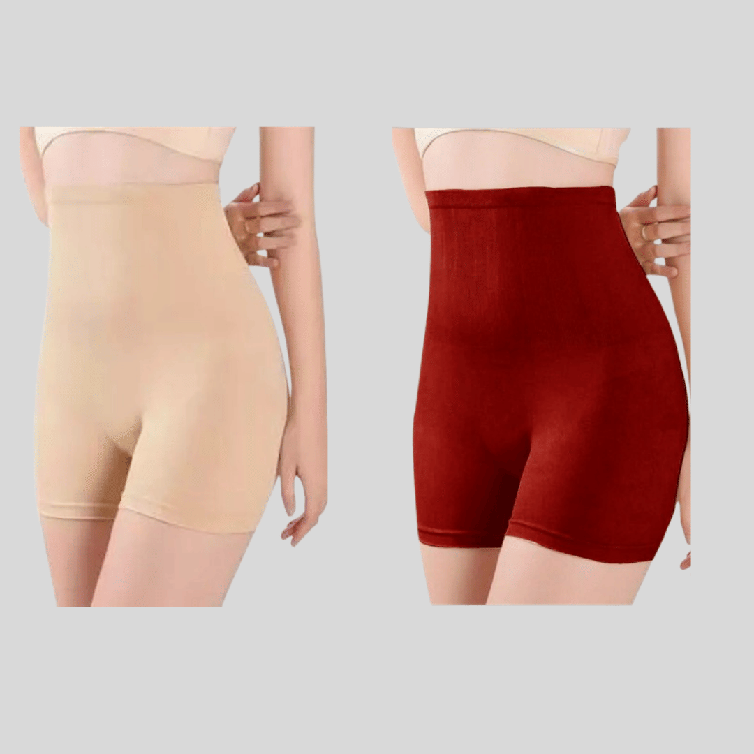    			Pia Trends Pack of 2 Cotton Blend Women's Trimming Tights ( Beige,Maroon )