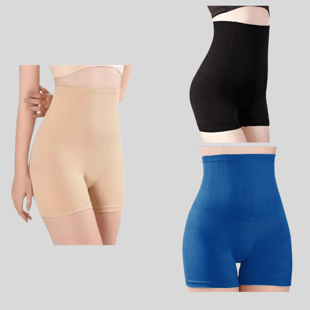     			Pia Trends Pack of 3 Cotton Blend Women's Tummy Tucker ( Black,Beige,Blue )