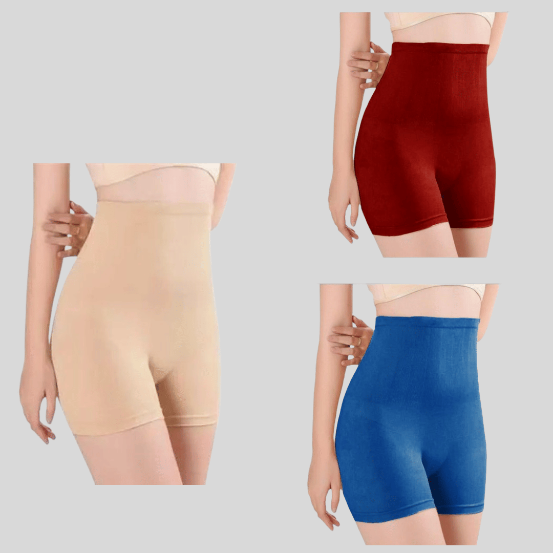 Pia Trends Pack of 3 Cotton Blend Women's Tummy Tucker ( Beige,Maroon,Blue ) - Shapewear | Buy online on ZillyBuy