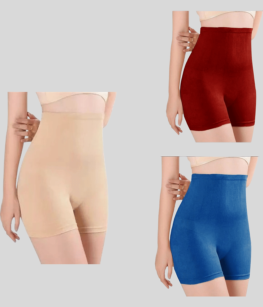 Pia Trends Pack of 3 Cotton Blend Women's Tummy Tucker ( Beige,Maroon,Blue ) - Shapewear | Buy online on ZillyBuy