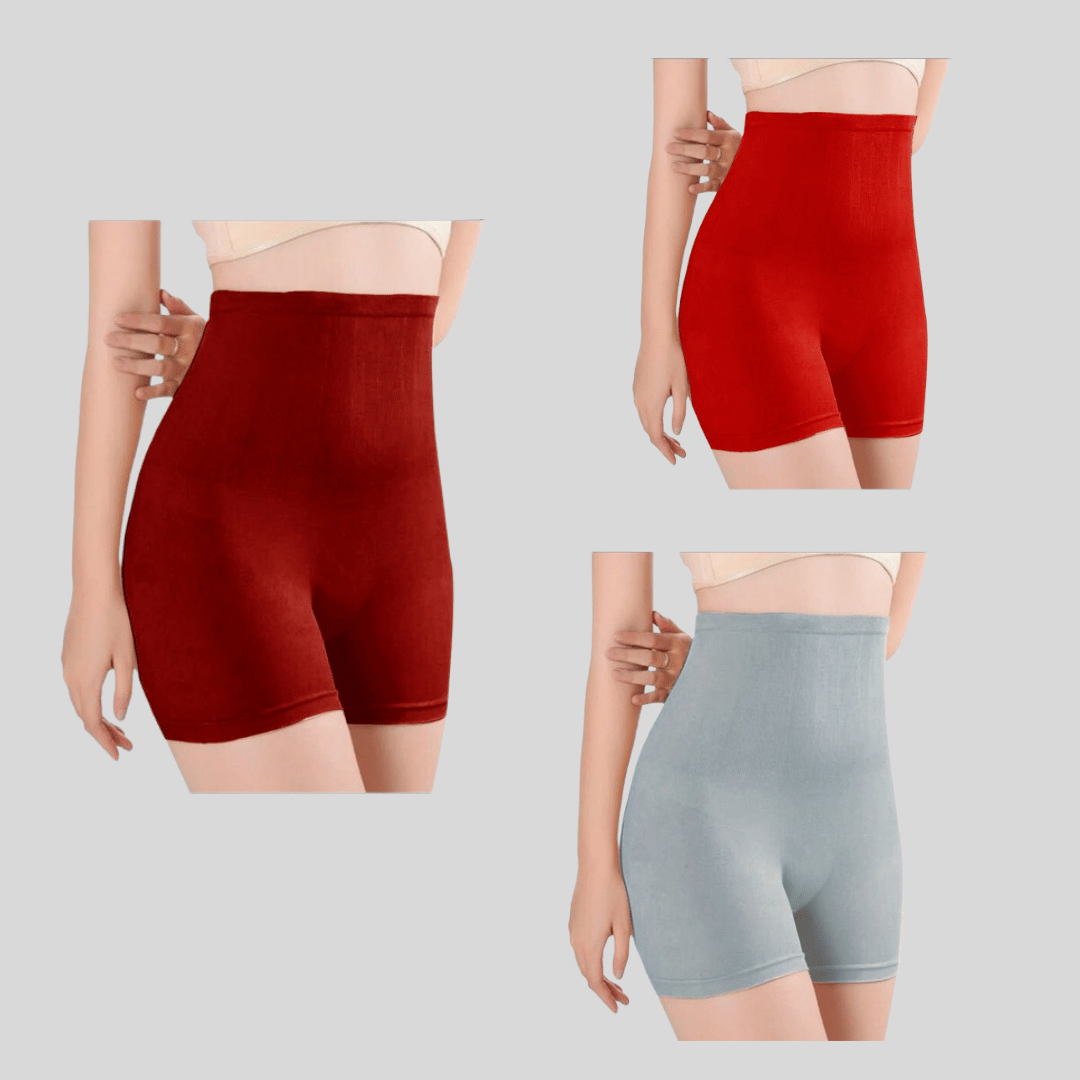 Pia Trends Pack of 3 Cotton Blend Women's Tummy Tucker ( Maroon,Red,Grey )     			Pia Trends Pack of 3 Cotton Blend Women's Tummy Tucker ( Maroon,Red,Grey )