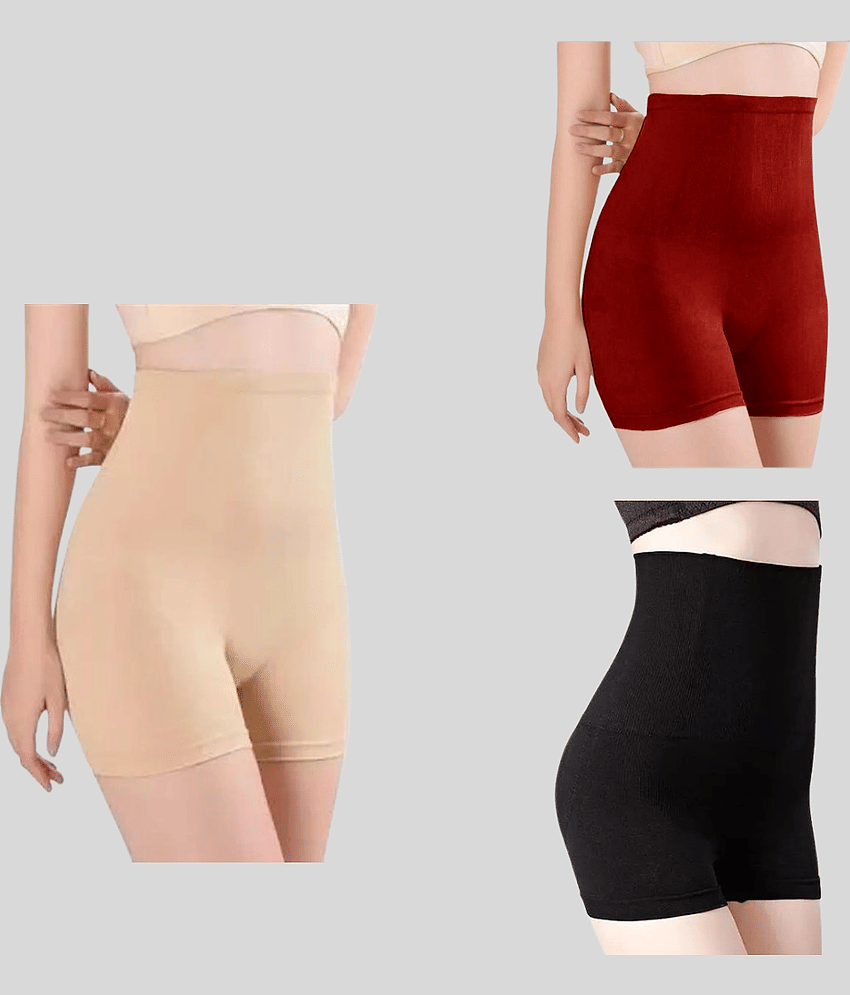 Pia Trends Pack of 3 Cotton Blend Women's Tummy Tucker ( Beige,Maroon,Grey ) - Shapewear | Buy online on ZillyBuy