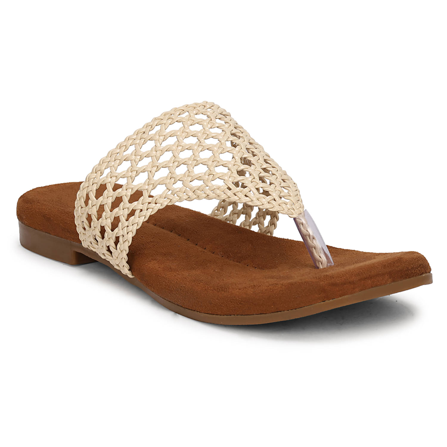     			Saheb Cream Women's Flats