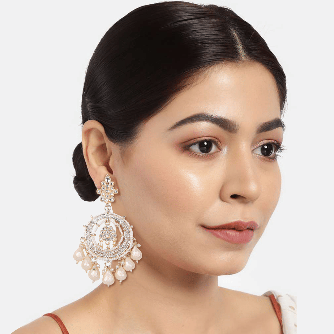     			She store Golden Chandbalis Earrings ( Pack of 1 )