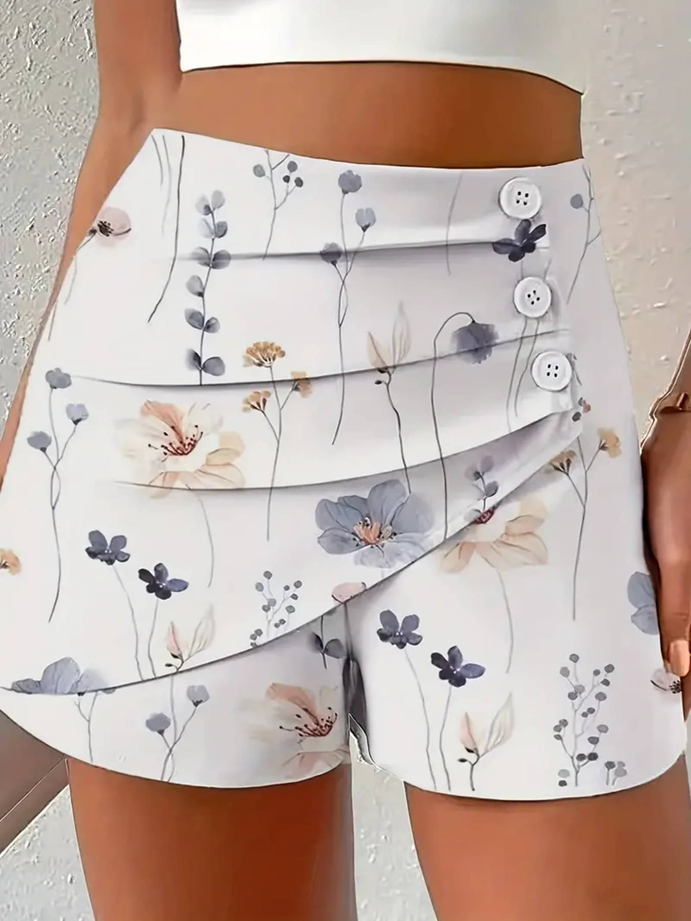     			Shine n Show Cotton Blend Hot Pants - Off White