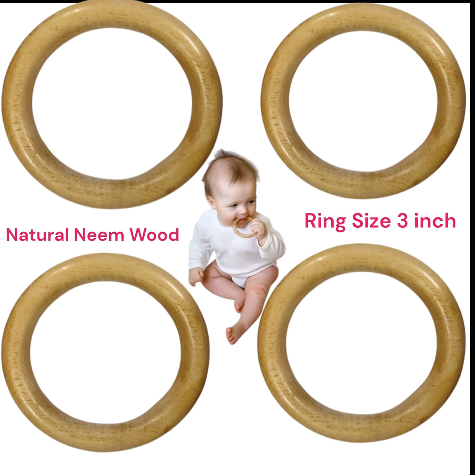     			Shreeja Shilpcraft Wooden Teether ( 4 pcs )