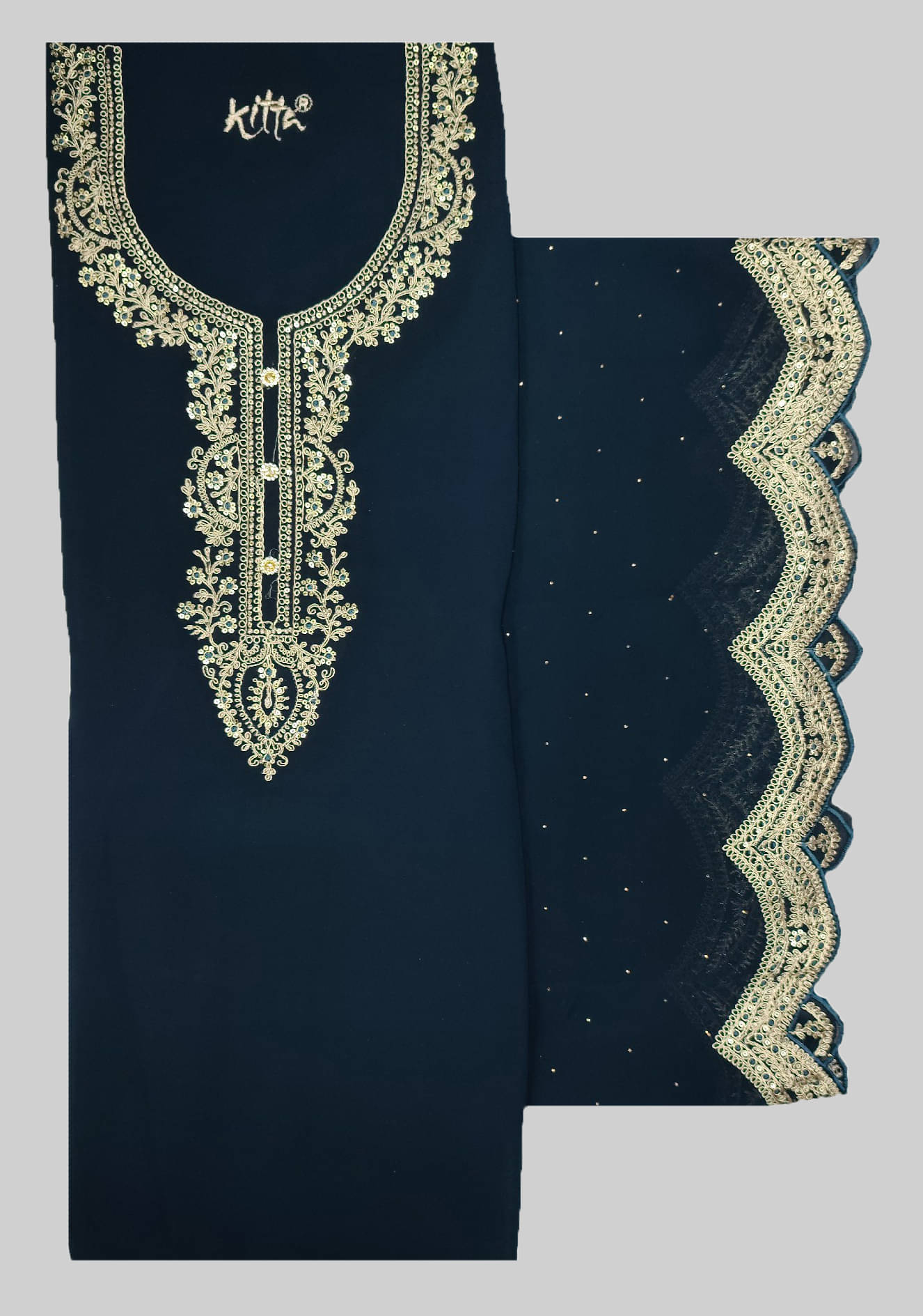 Soul Essence Unstitched Georgette Embroidered Dress Material - Navy Blue ( Pack of 1 ) Soul Essence Unstitched Georgette Embroidered Dress Material - Navy Blue ( Pack of 1 )