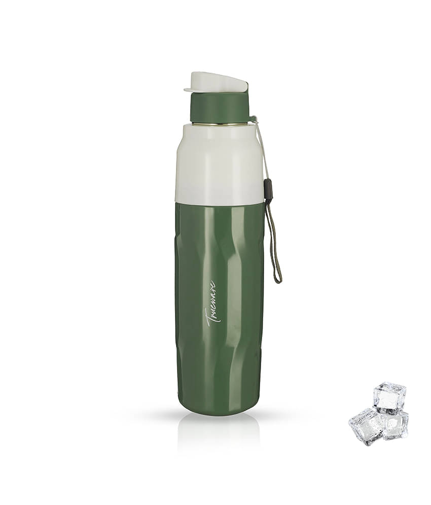     			Trueware Aqua Blink Double Wall Inner Steel Outer Plastic 750 ML Hot and Cold Water Bottle | BPA Free | Food Grade| Leak Proof | School, Gym, Sports, Office, Travler Bottle