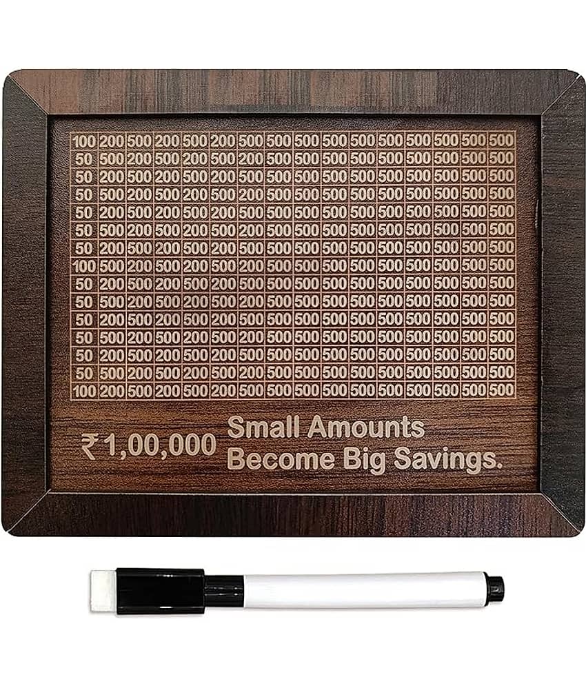 Wooden Money/Piggy Bank, Money Box, Coin Box with Carved Design for Kids/Children, Savings Challenge Box - Stationery | Buy online on ZillyBuy