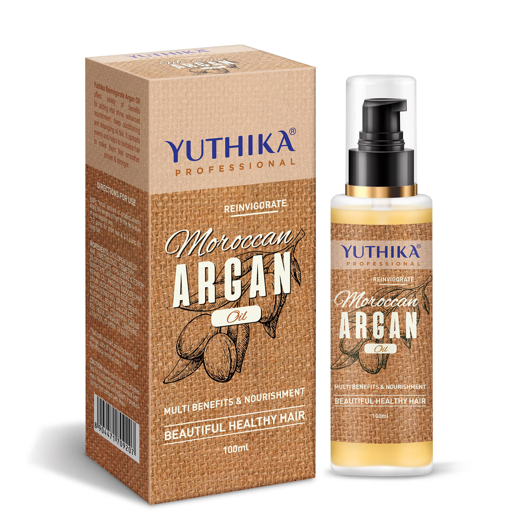     			Yuthika Professional Argan Oil for Hair 100ml Moroccan Argan Hair Oil, Silky Shiny Nourished Hair Oil for All Hair Types