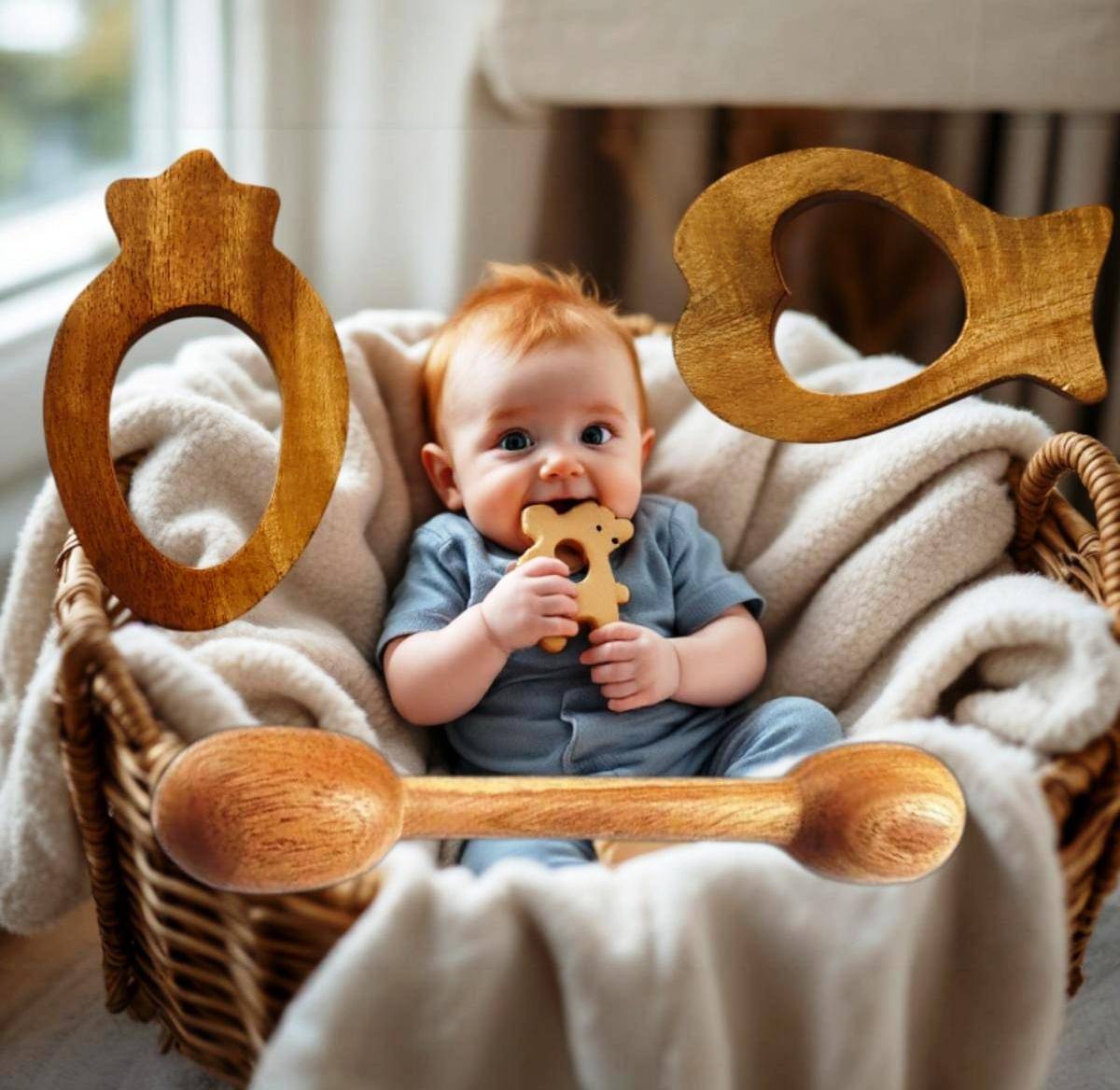     			aditya creation Wooden Teether ( 3 pcs )