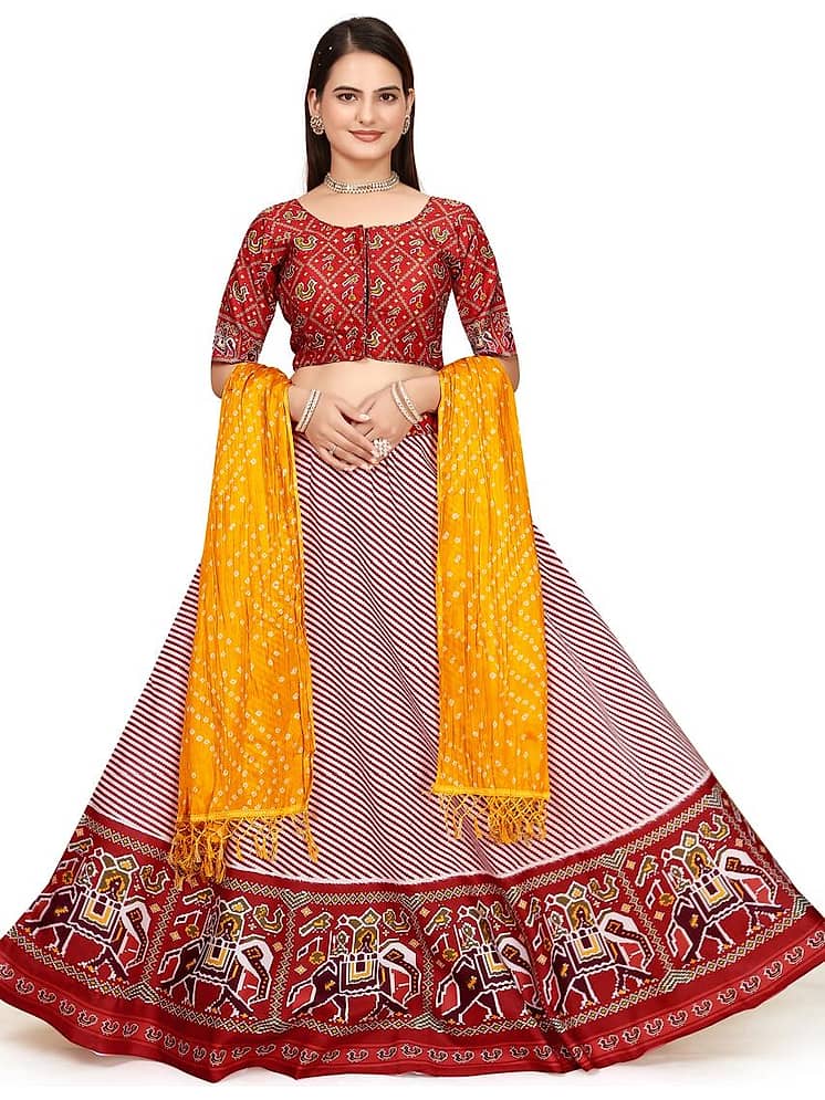 Best Deal Purple and Beige Bangalore Silk Circular Semi Stitched