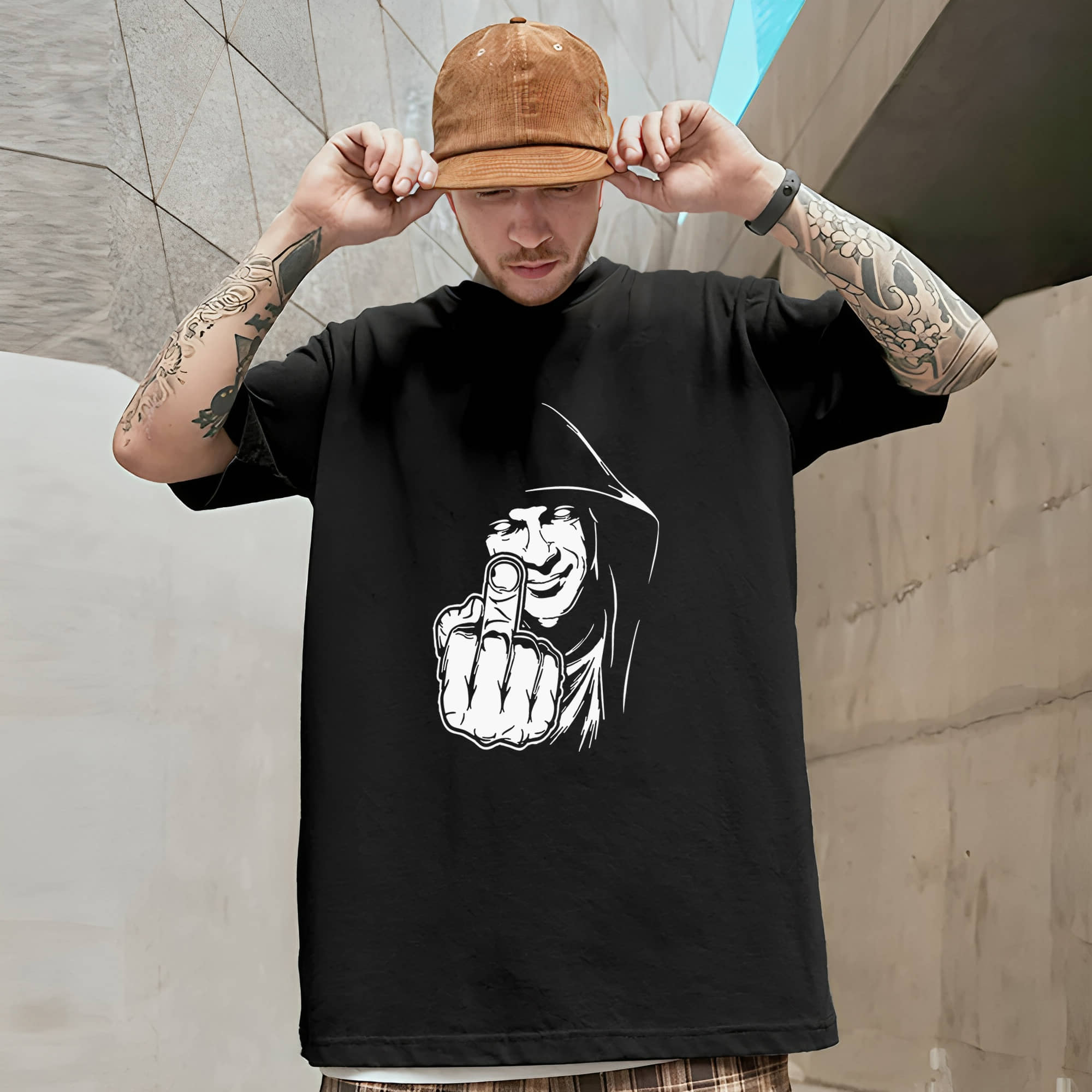 BENNY BROOKS Cotton Blend Oversized Fit Printed Half Sleeves Men's Round T-Shirt - Multicolor12 ( Pack of 1 )