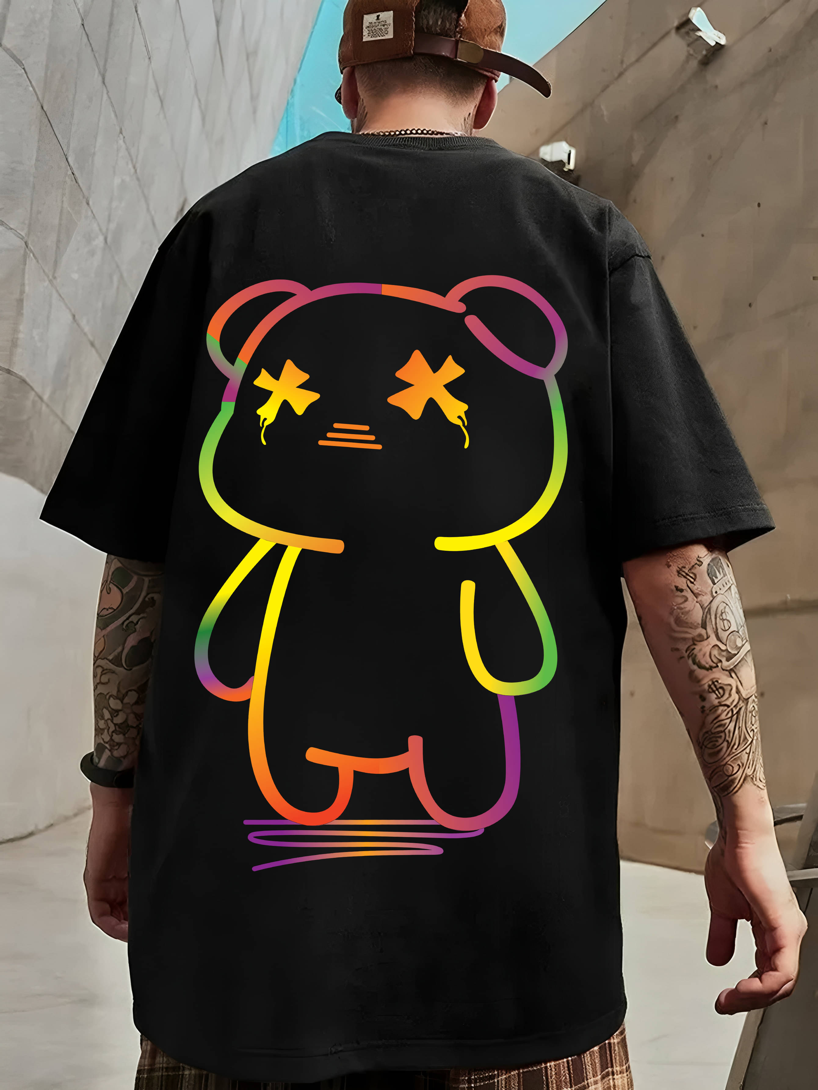 BENNY BROOKS Cotton Blend Oversized Fit Printed Half Sleeves Men's Round T-Shirt - Multicolor2 ( Pack of 1 ) BENNY BROOKS Cotton Blend Oversized Fit Printed Half Sleeves Men's Round T-Shirt - Multicolor2 ( Pack of 1 )