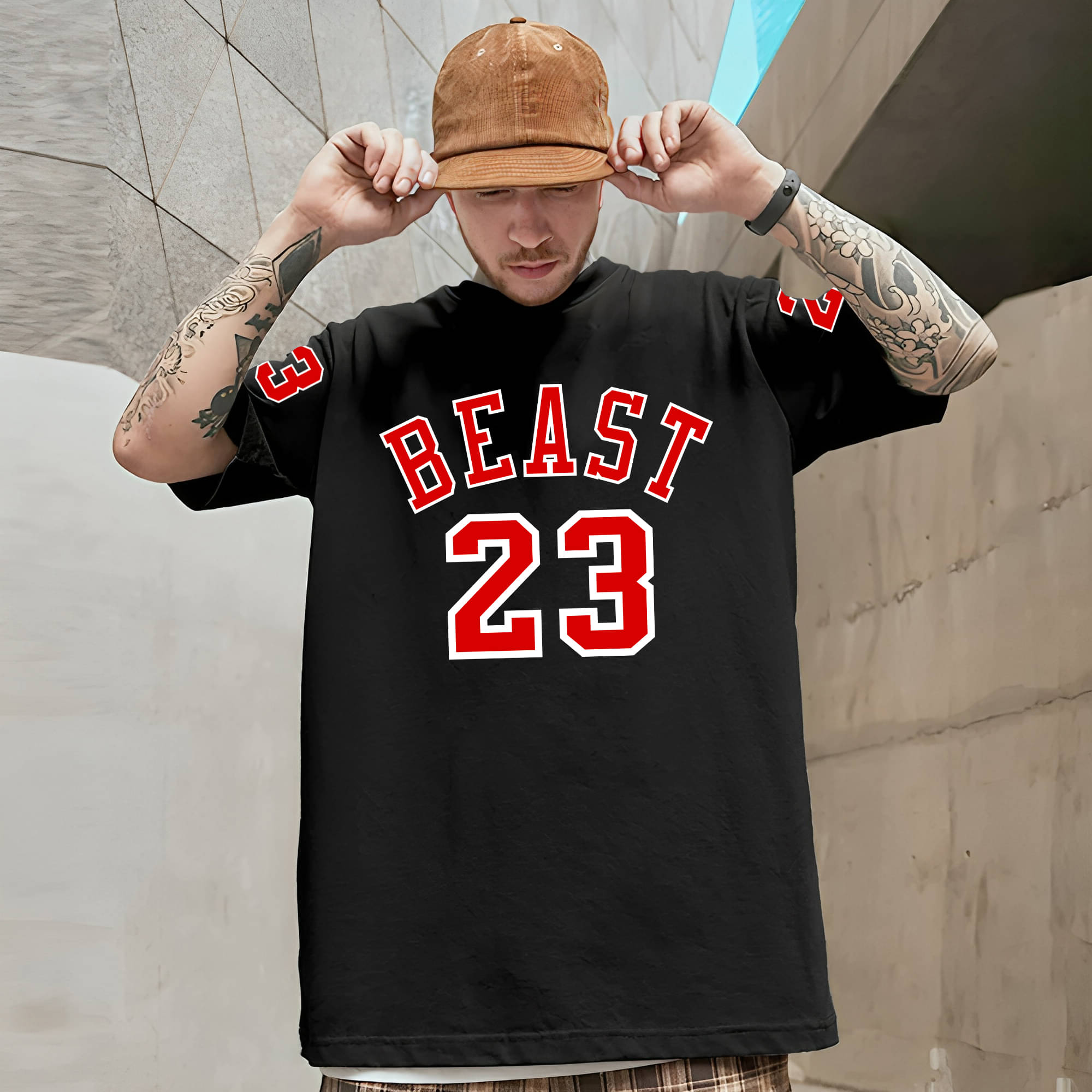     			BENNY BROOKS Cotton Blend Oversized Fit Printed Half Sleeves Men's Round T-Shirt - Multicolor11 ( Pack of 1 )