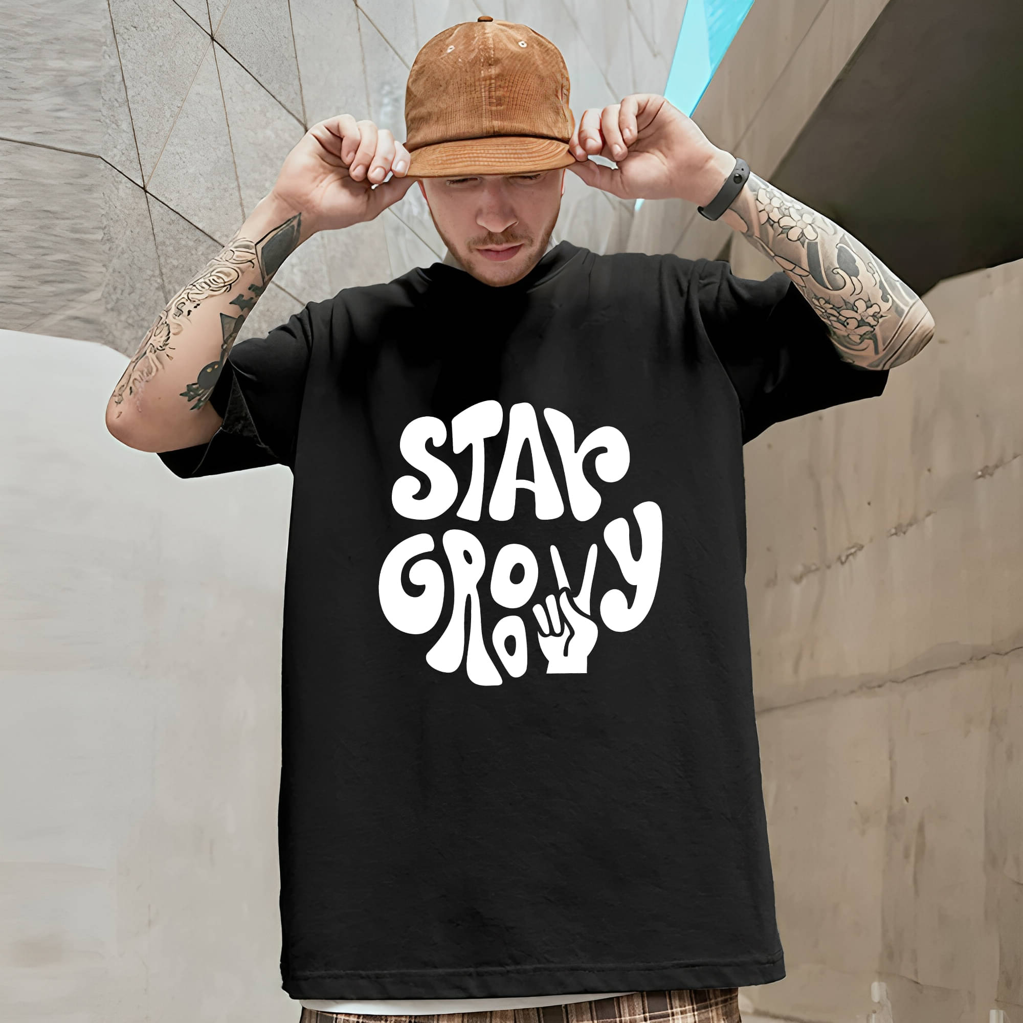 BENNY BROOKS Cotton Blend Oversized Fit Printed Half Sleeves Men's Round T-Shirt - Multicolor1 ( Pack of 1 )     			BENNY BROOKS Cotton Blend Oversized Fit Printed Half Sleeves Men's Round T-Shirt - Multicolor1 ( Pack of 1 )