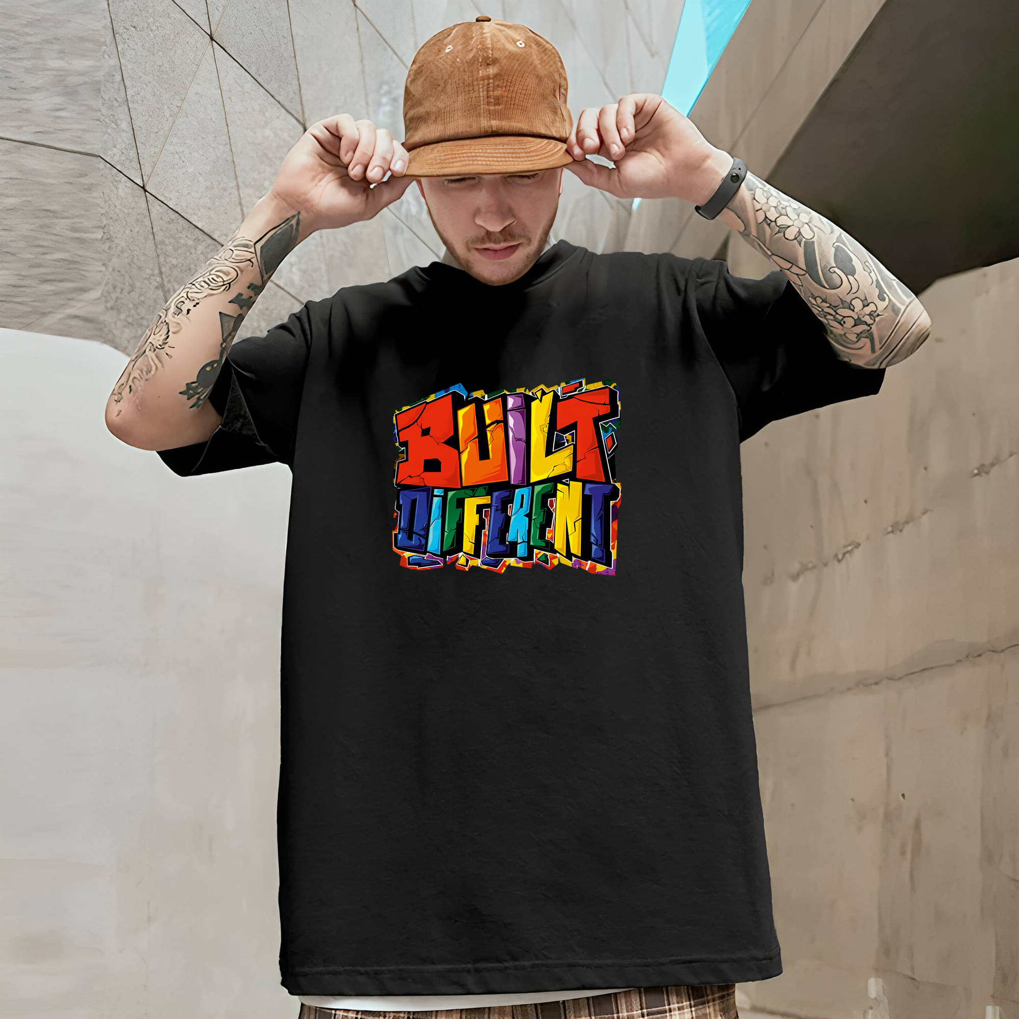 BENNY BROOKS Cotton Blend Oversized Fit Printed Half Sleeves Men's Round T-Shirt - Multicolor1 ( Pack of 1 ) BENNY BROOKS Cotton Blend Oversized Fit Printed Half Sleeves Men's Round T-Shirt - Multicolor1 ( Pack of 1 )