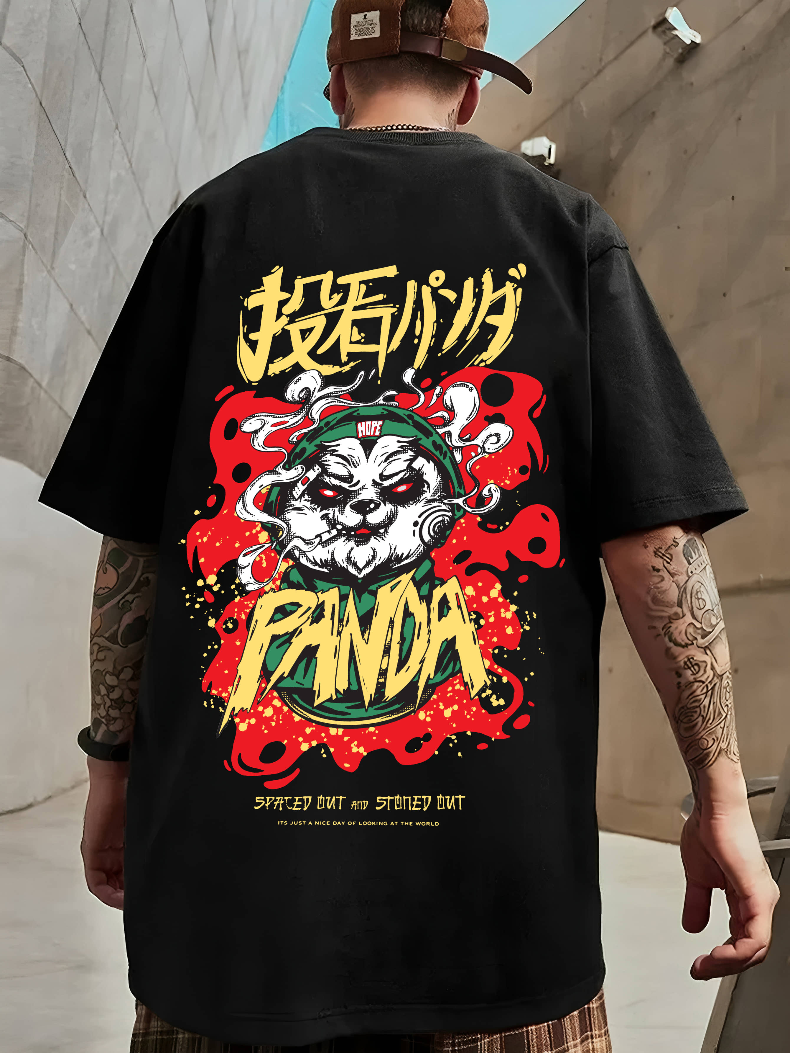 BENNY BROOKS Cotton Blend Oversized Fit Printed Half Sleeves Men's Round T-Shirt - Multicolor2 ( Pack of 1 )