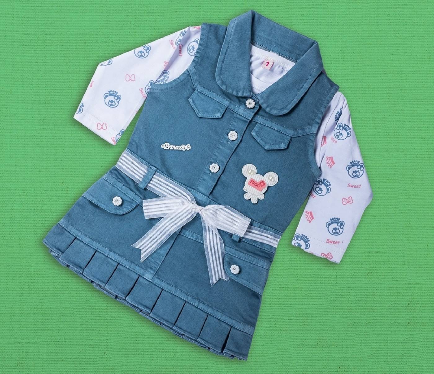     			Bublee Dublee Pack of 1 Baby Girls Denim T-shirt & Capris ( Blue )