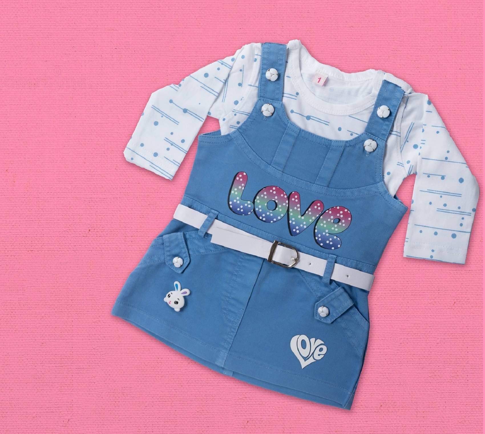     			Bublee Dublee Pack of 1 Baby Girls Denim T-shirt & Capris ( Blue )