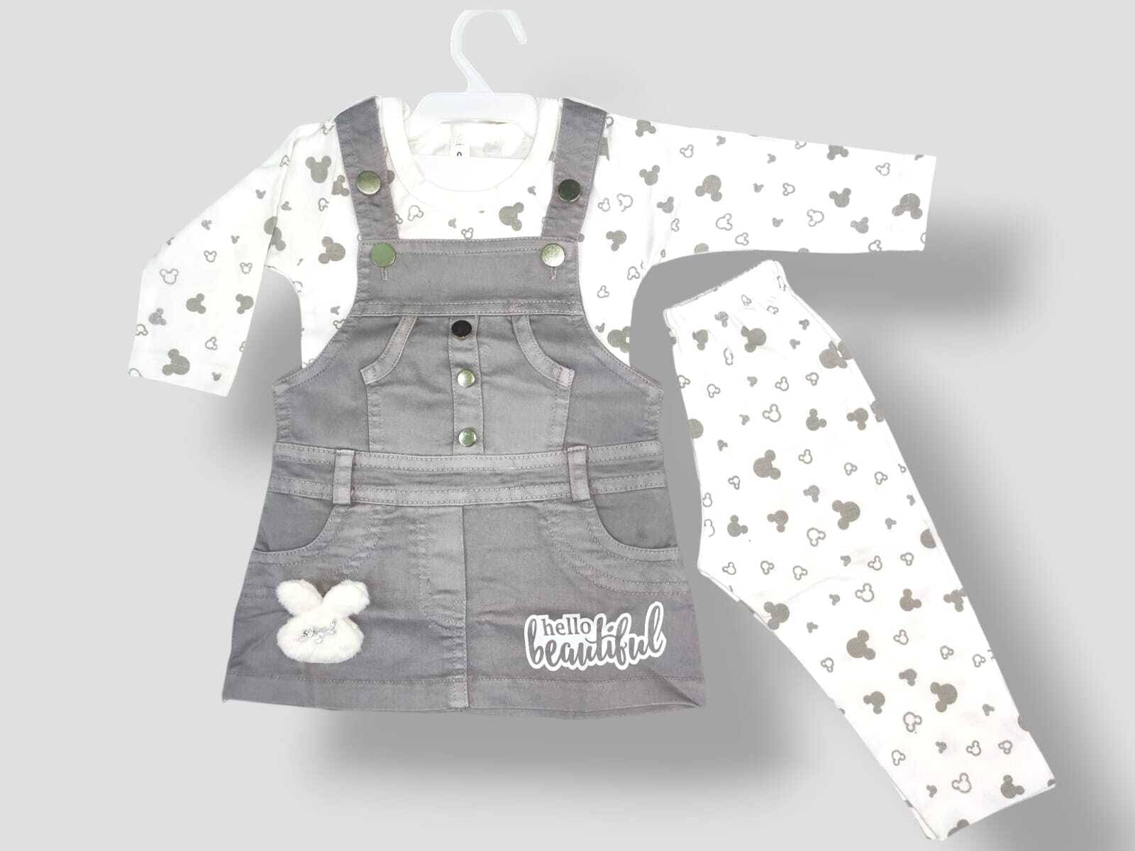     			Bublee Dublee Pack of 1 Baby Girls Denim T-shirt & Capris ( Grey )