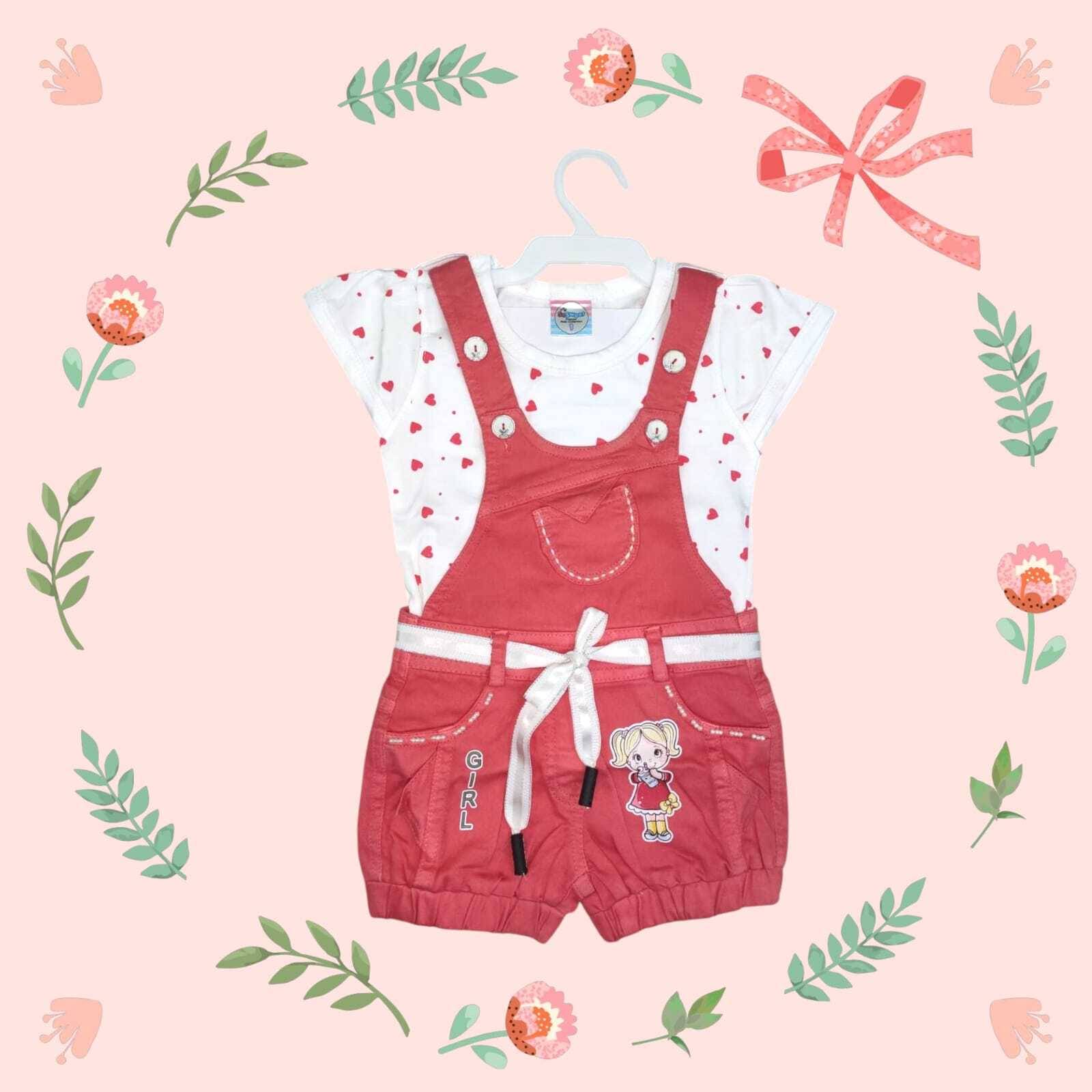    			Bublee Dublee Pack of 1 Baby Girls Hosiery T-shirt & Capris ( Red )
