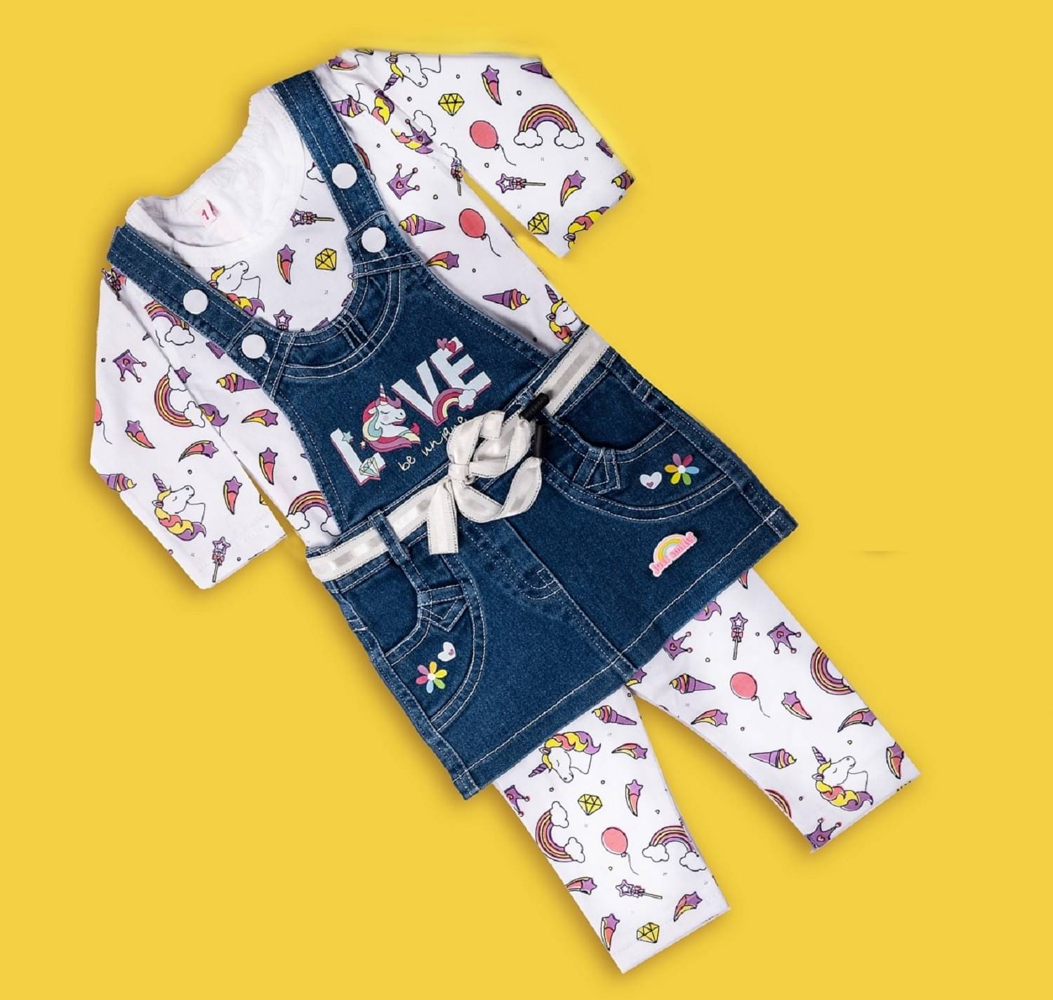     			Bublee Dublee Pack of 1 Baby Girls Denim T-shirt & Capris ( Blue )