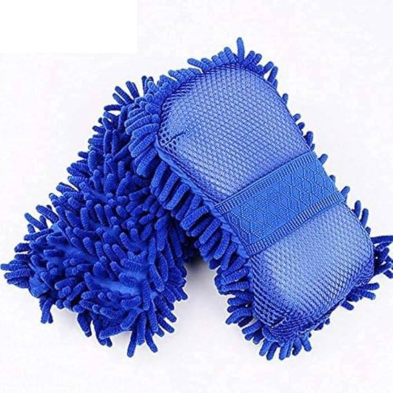     			Car Washing Sponge With Microfiber Washer Towel Duster For Cleaning Car. Bike Vehicle (Assorted ) (1)