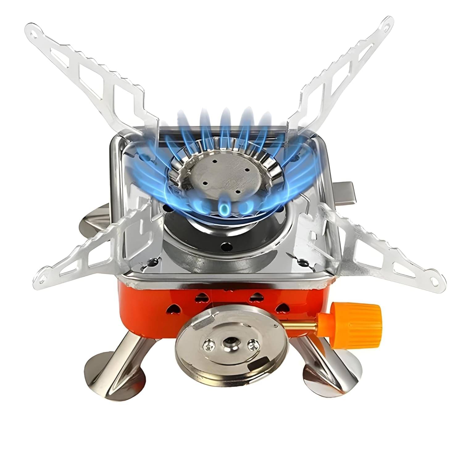     			HORSE FIT Portable Gas Stove, Camping Gas Stove,  Gas Stove, Small Gas Stove for Travelling, Mini Stove with Folding Furnace and Stainless Steel Body with Storage Bag for Hiking and Picnic