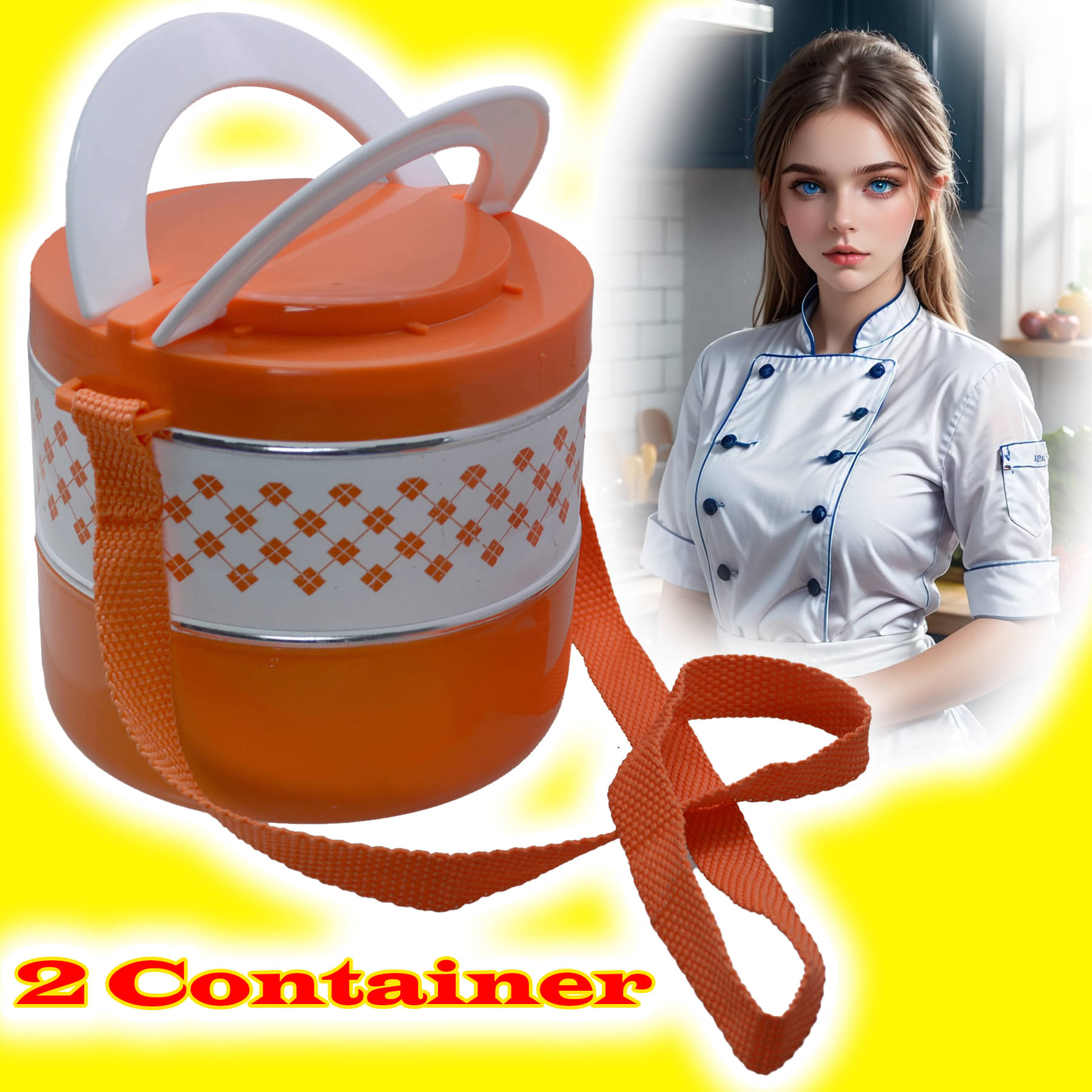     			JMALL 2 Container Lunch Boxes Plastic Insulated Lunch Box 2 - Container ( Pack of 1 )